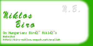 miklos biro business card